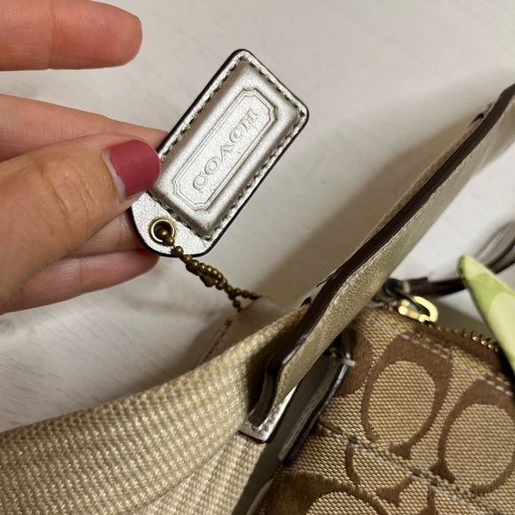 Coach Canvas Crossbody With Scarf & Silver Leather Detail - Picture 8 of 16